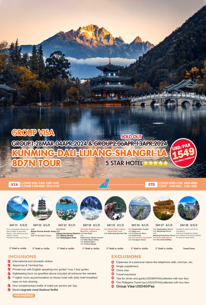 Kunming-Dali-Lijiang-Shangri-La-8D7N-Tour MAR-28-APR-4-&-APR-6-13