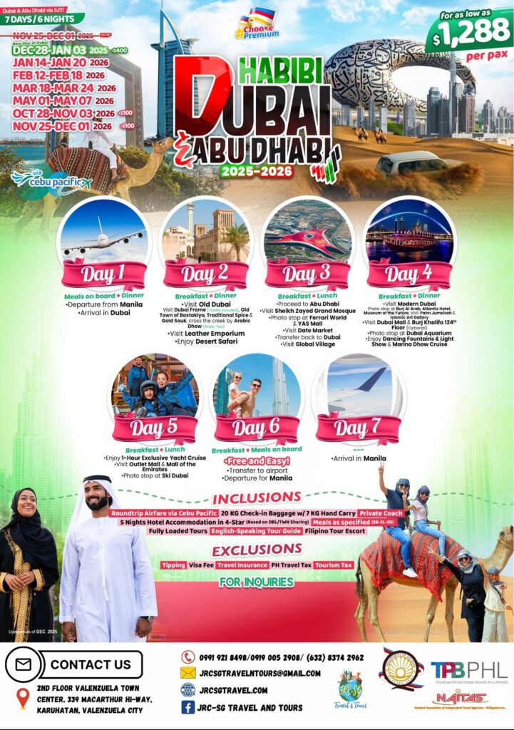 DUBAI & ABU DHABI (Habibi Dubai & Abu Dhabi_via 5J) 2025-2026